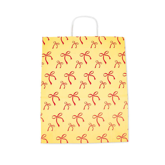 50x papieren tasjes Bows Yellow A3