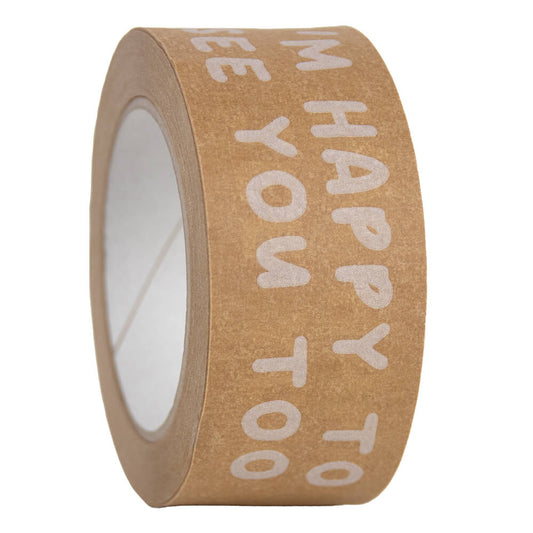 Papieren tape 'Happy to see you' 50mmx50mtr
