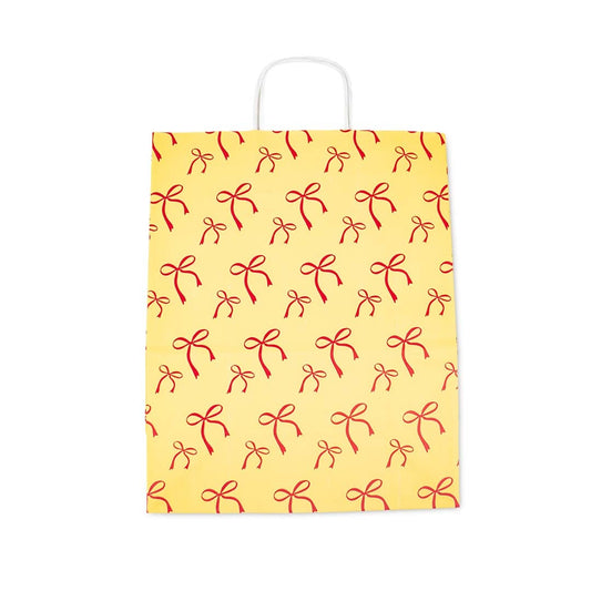 50x papieren tasjes Bows Yellow A4