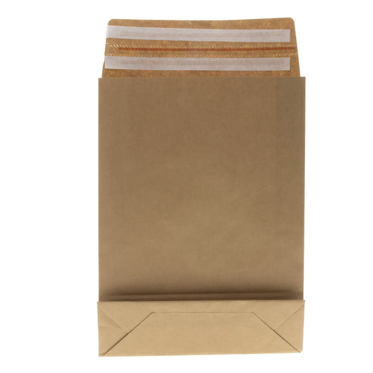 50x Papieren verzendzakken + zijvouw/bodem Medium