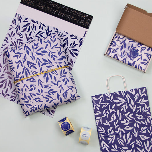 50x papieren tasjes Leaves A5