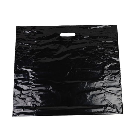250x Plastic tassen 60x51+2x4cm zwart