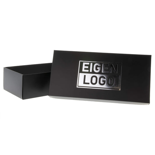 Geschenkdoos bedrukken Zwart 355x168x94mm - Metallic