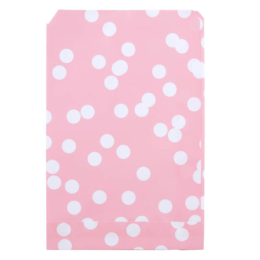 200x Papieren Zakjes Dots Roze 17x25cm