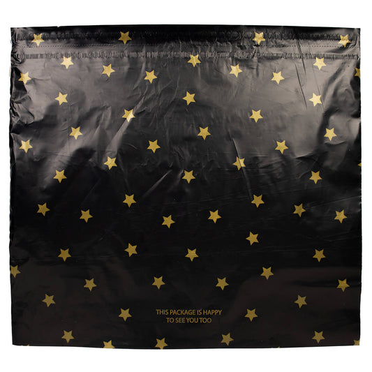 100x verzendzakken Black Stars Gold XL