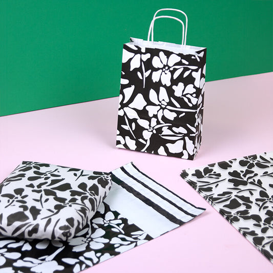 50x papieren tasjes Blooms A5