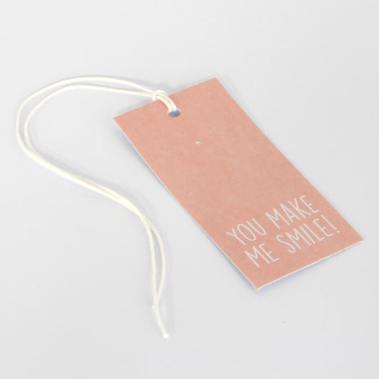 50x Cadeaulabels 'You make me smile' Roze