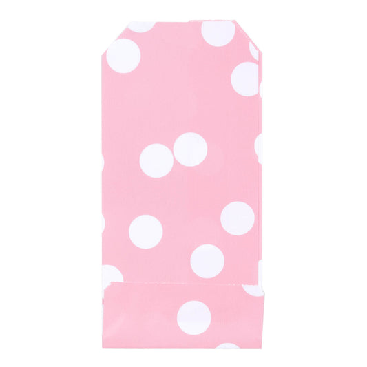 200x Papieren Zakjes Dots Roze 7x13cm