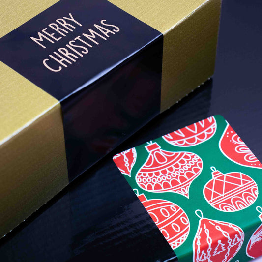 100x sluitsticker 'Merry Christmas' Zwart/Goud