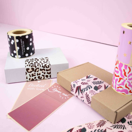 100x sluitsticker Botanic Pink