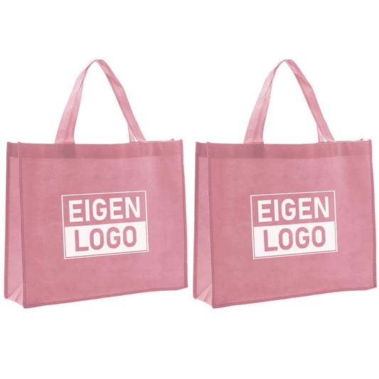 Shopper bedrukken Roze non woven 42x12x35cm - Spoed