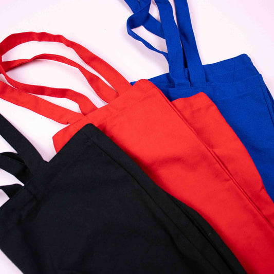 10x katoenen strandtas Cherry Red