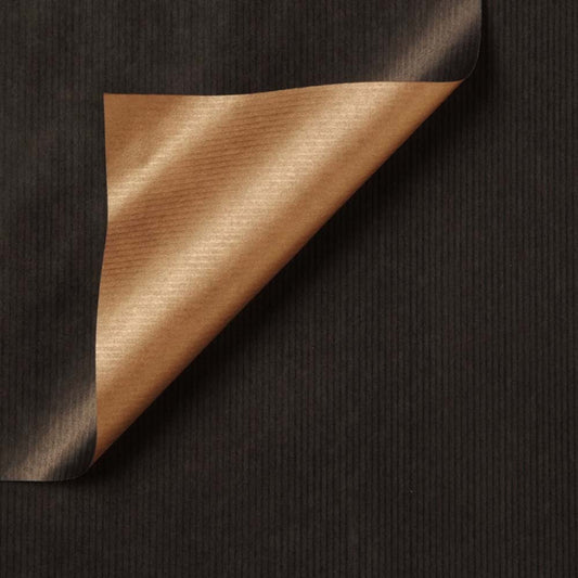 Inpakpapier Zwart + Bruin 30cm x 200mtr