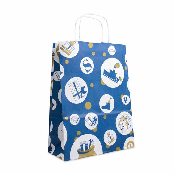 50x Sinterklaas tasjes A5 - Feestelijke Sint - Blauw