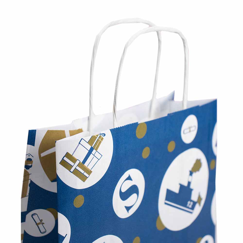 50x Sinterklaas tasjes A5 - Feestelijke Sint - Blauw