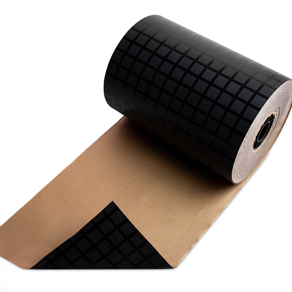 Inpakpapier zwarte blokjes 50cm x 200mtr