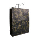 50x papieren Kersttasjes A3 Golden Trees