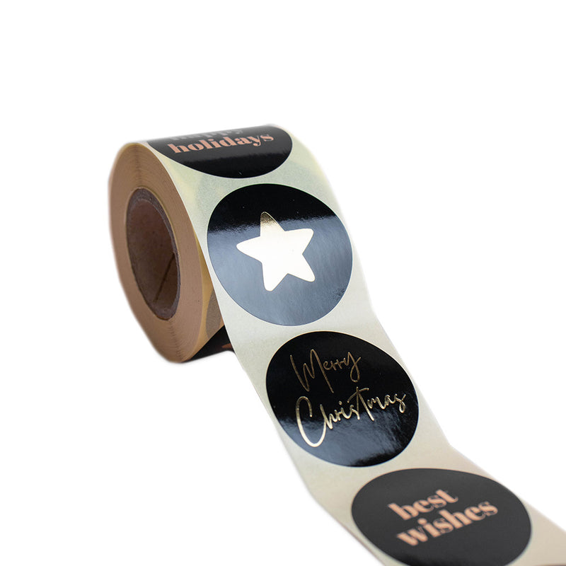 500x Best Wishes assorti Zwart-Goud 50mm