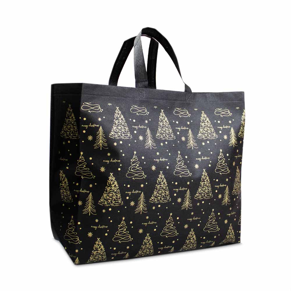 10x Kerstshopper Trees - Zwart-Goud