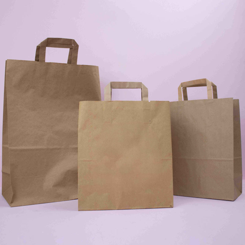 50x budget tassen bruin brede bodem staand M
