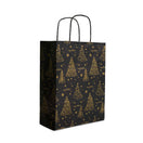 50x papieren Kersttasjes A5 Golden trees