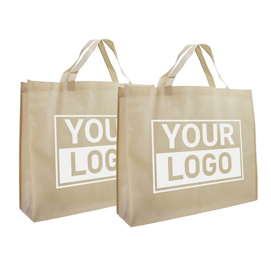 Shopper bedrukken Beige non woven 54x14x45cm - Spoed