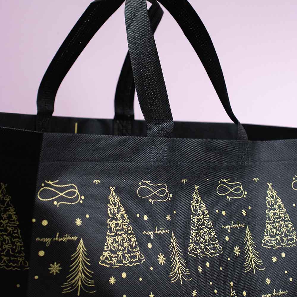10x Kerstshopper Trees - Zwart-Goud