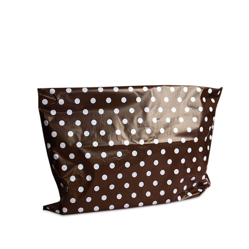 100x verzendzakken Dots brown Large