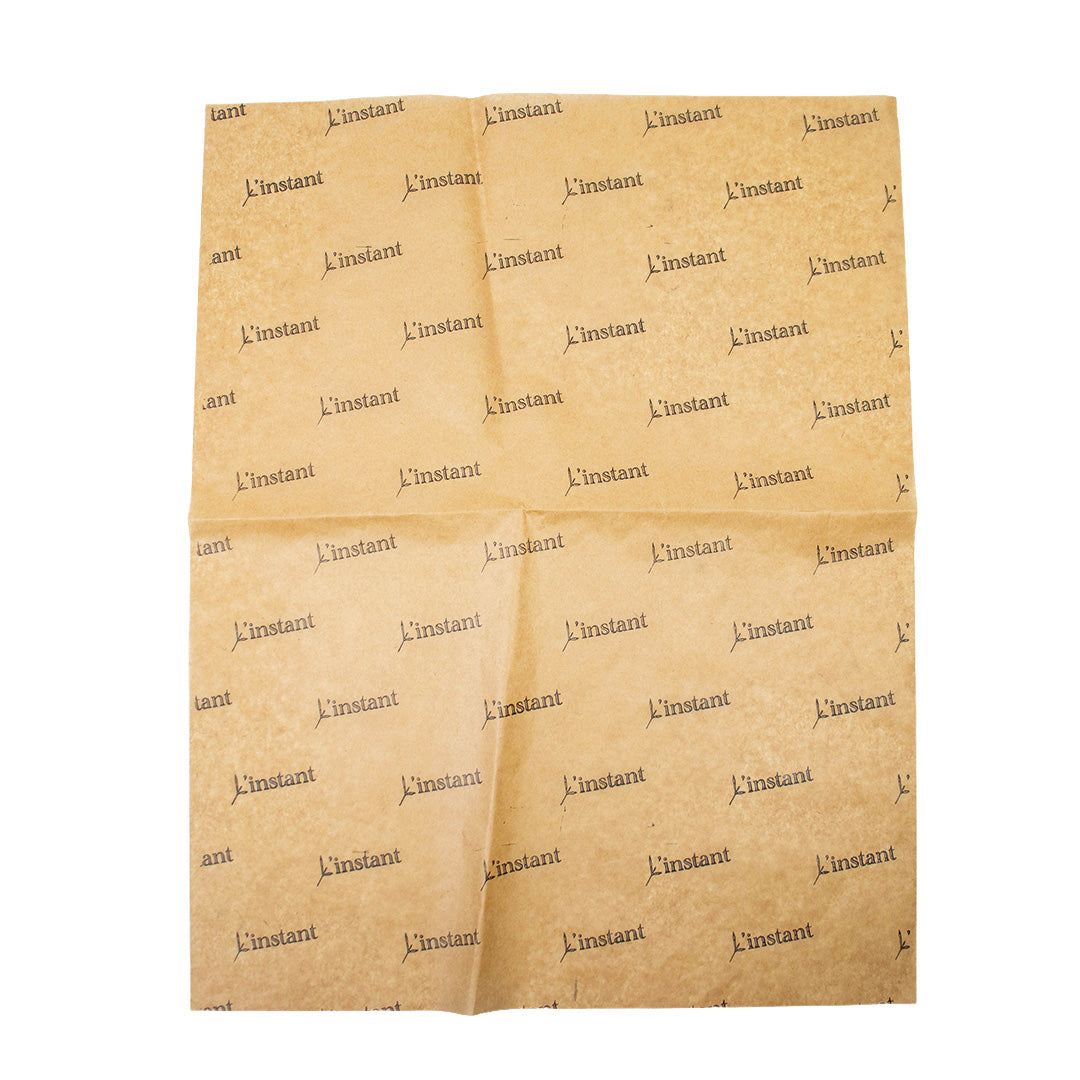Vetvrij papier bruin bedrukken 15x26cm 1 kleur