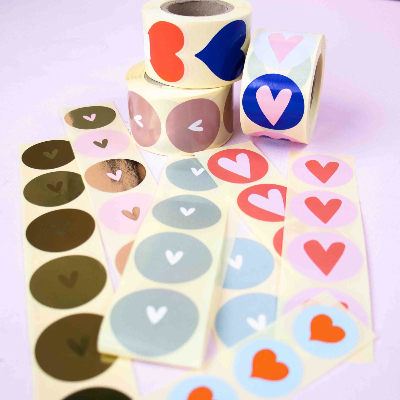500x sticker 'Hart' assorti Goud-Goud 40mm