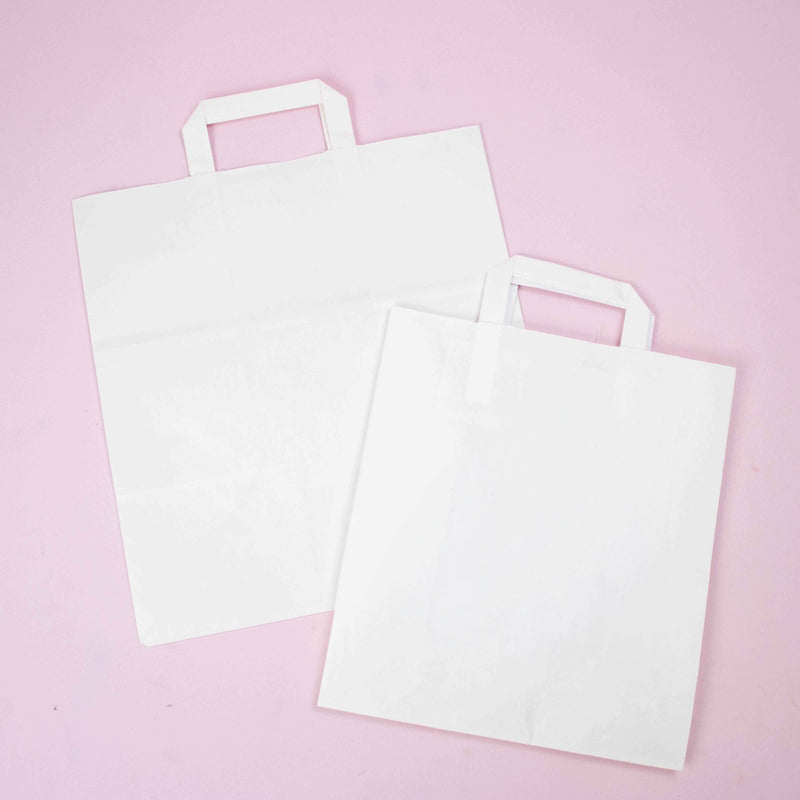50x budget tassen wit brede bodem liggend M