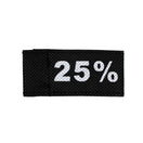 50x Kledinglabel 3x6cm - 25% zwart