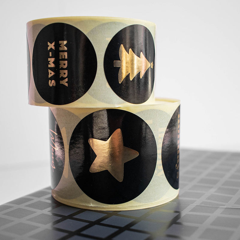 500x Best Wishes assorti Zwart-Goud 50mm