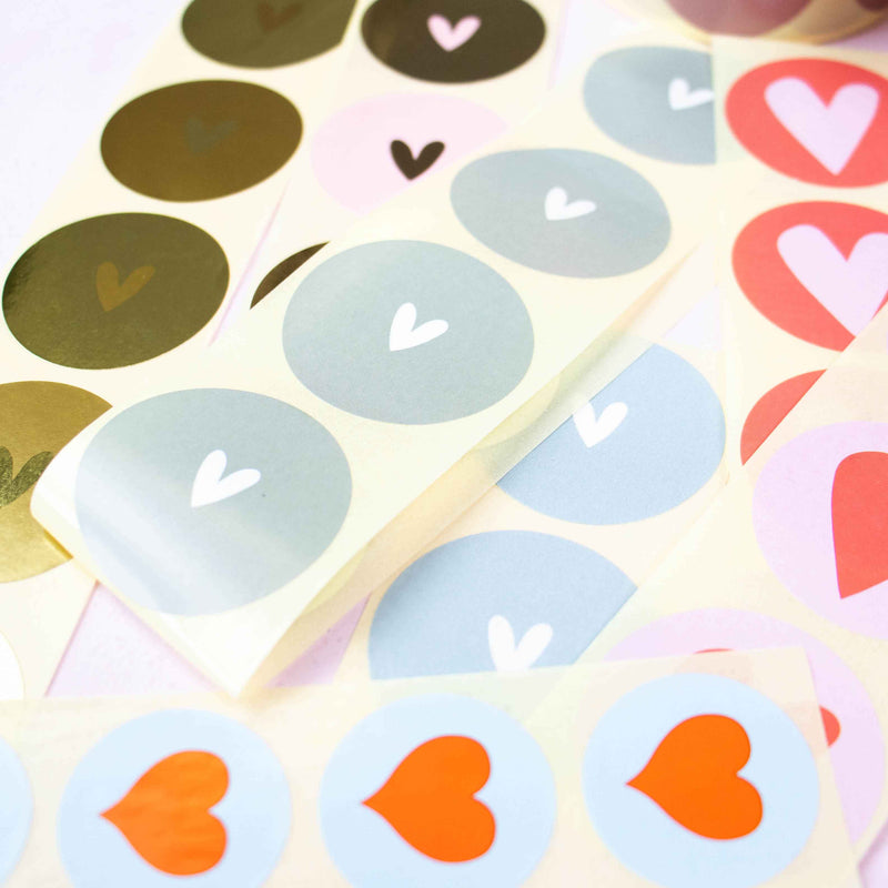 500x sticker 'Hart' assorti Goud-Goud 40mm