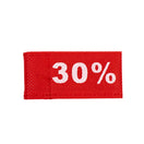 50x Kledinglabel 3x6cm - 30% rood