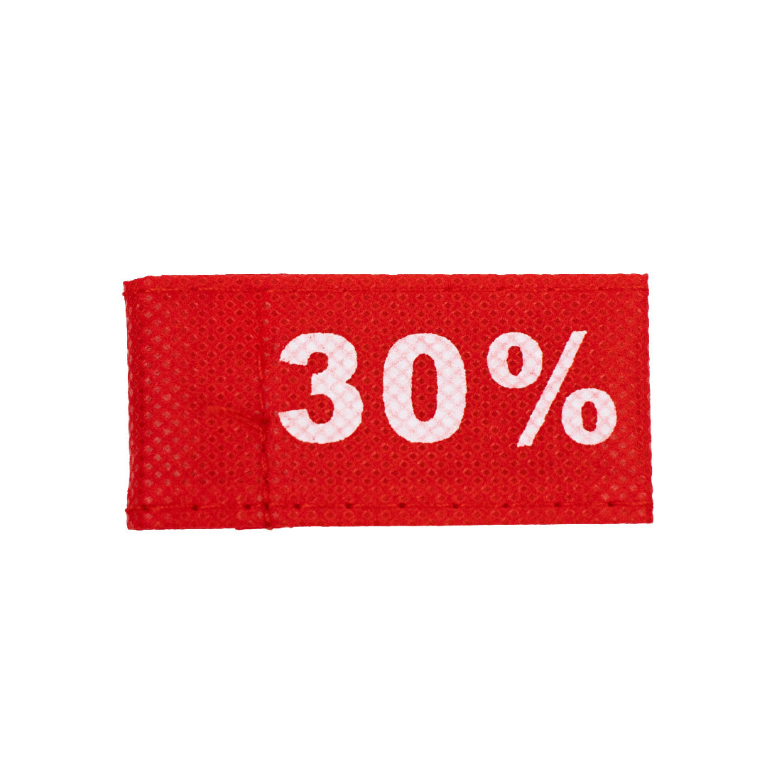 50x Kledinglabel 3x6cm - 30% rood