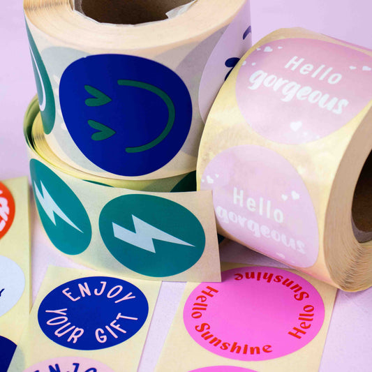 500x sticker 'Happy Birthday' Blauw 40mm