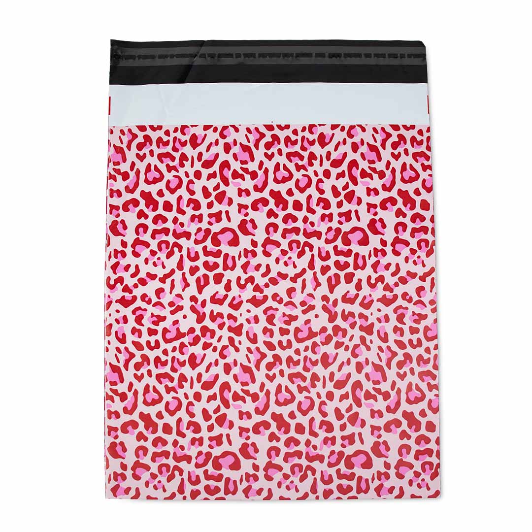 100x verzendzakken Leopard Pink Medium