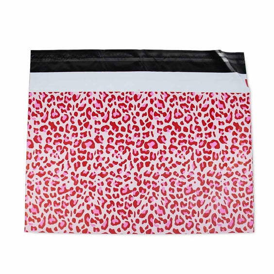 100x verzendzakken Leopard Pink Large