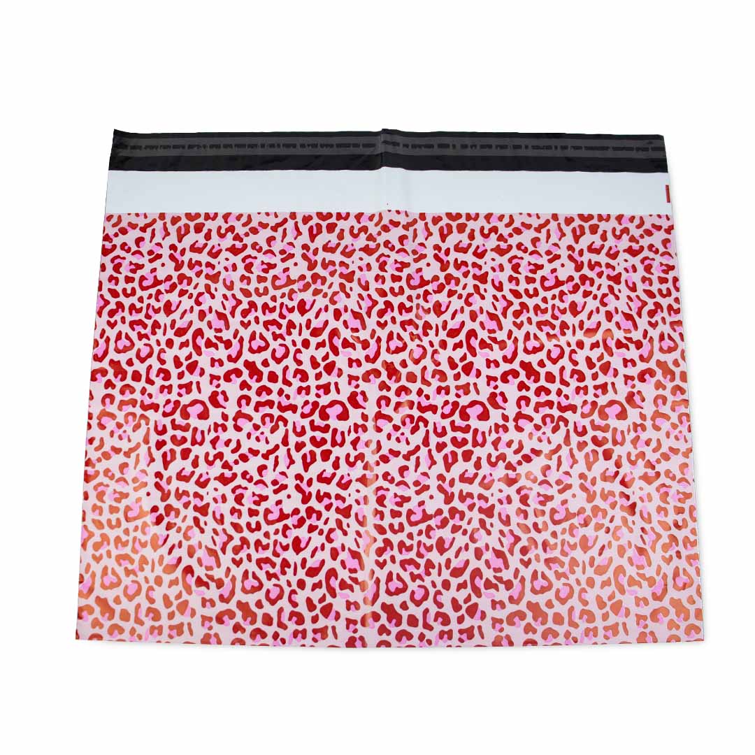 100x verzendzakken Leopard Pink XL