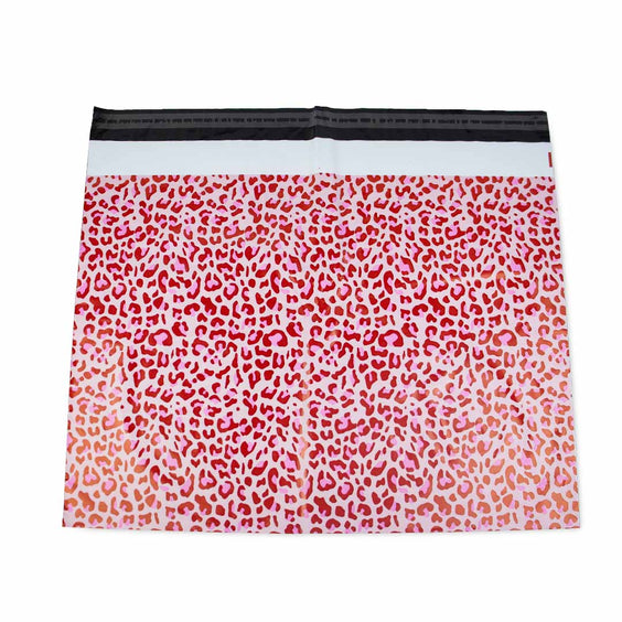 100x verzendzakken Leopard Pink XL