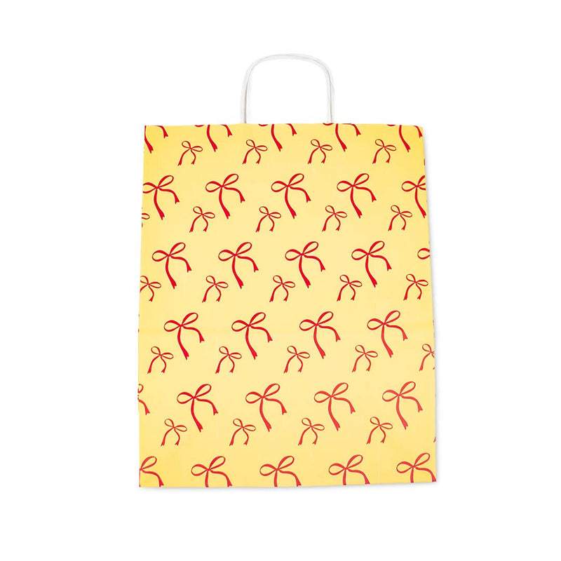 50x papieren tasjes Bows Yellow A5