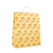 50x papieren tasjes Bows Yellow A5