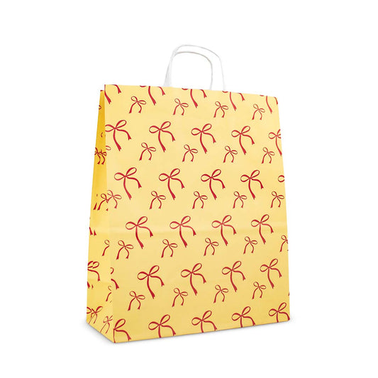 50x papieren tasjes Bows Yellow A3