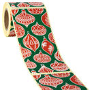 100x sluitsticker 'Christmas ornaments' Rood/Groen