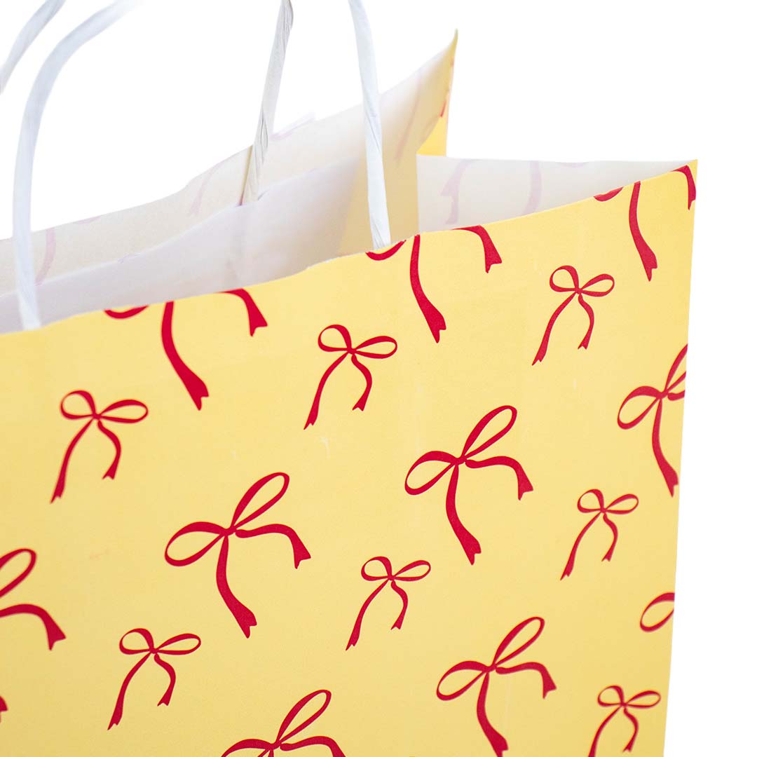 50x papieren tasjes Bows Yellow A5