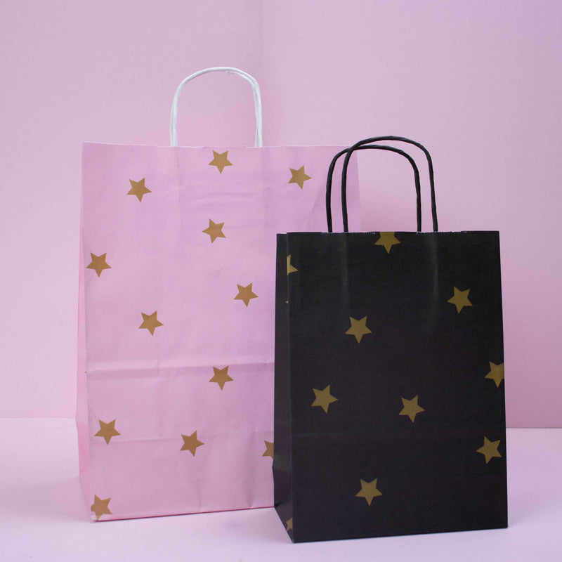 50x papieren tasjes Stars Gold A3
