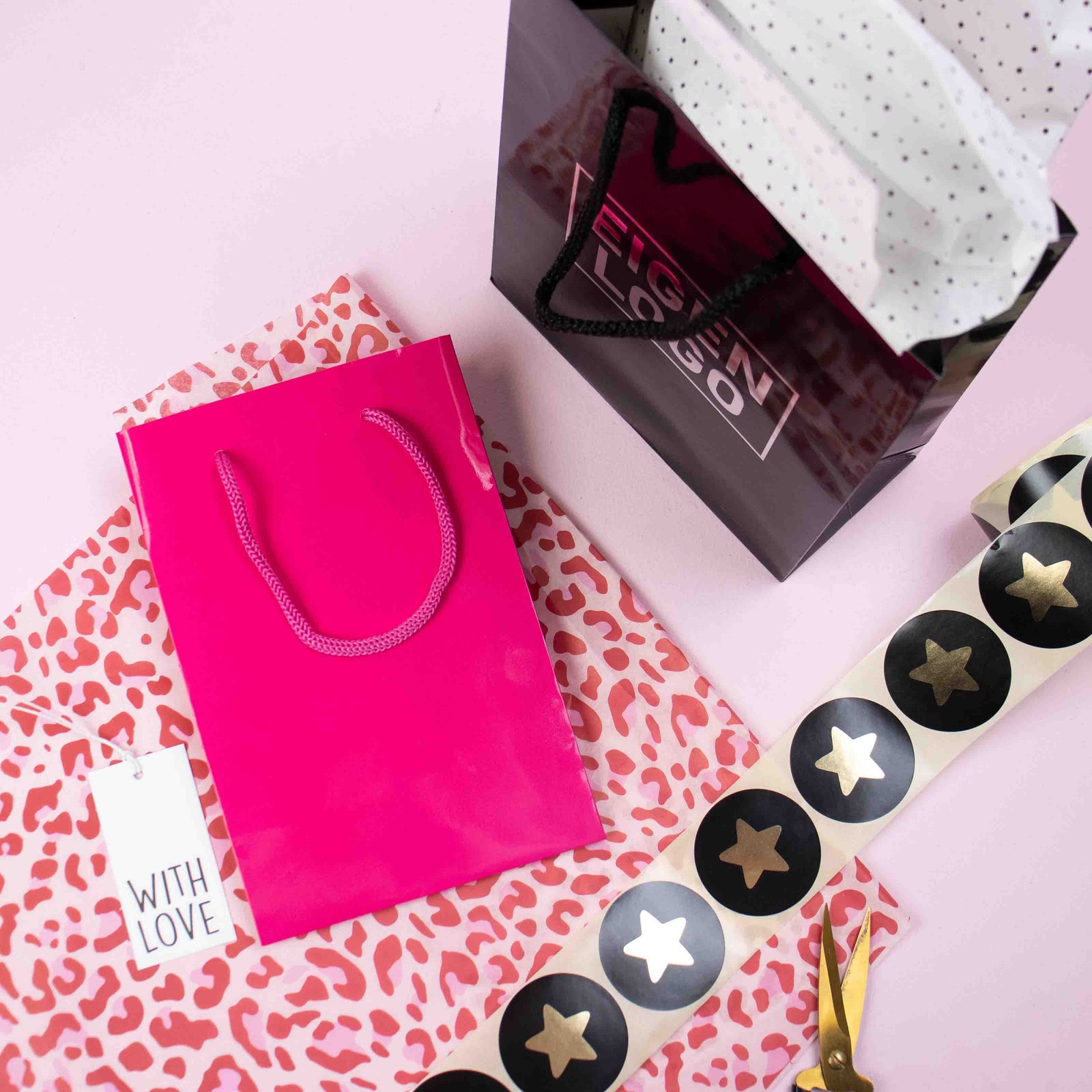 10x cadeautasjes Fuchsia Extra klein