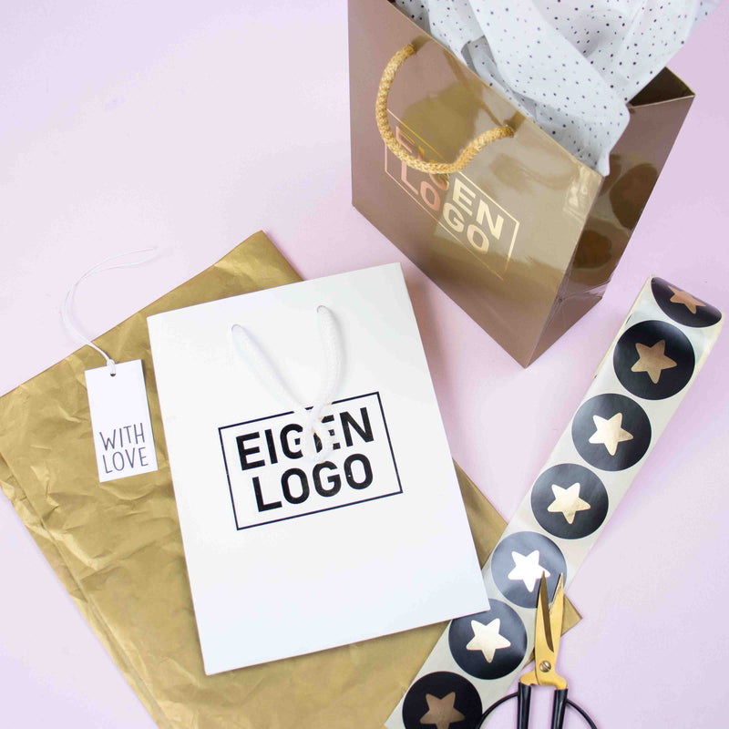 Cadeautasje bedrukken Goud A4