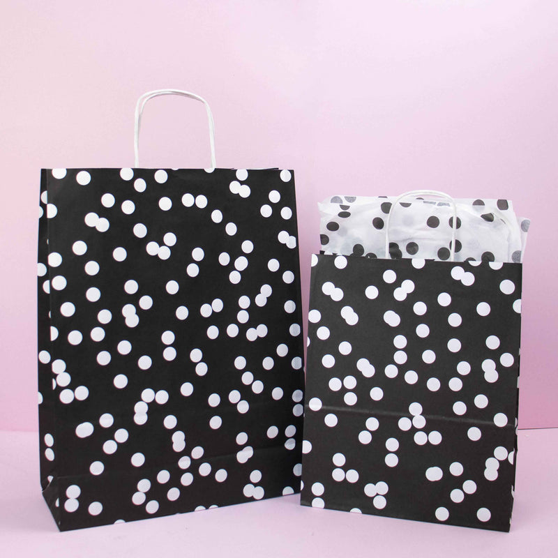 50x papieren tasjes Dots A3